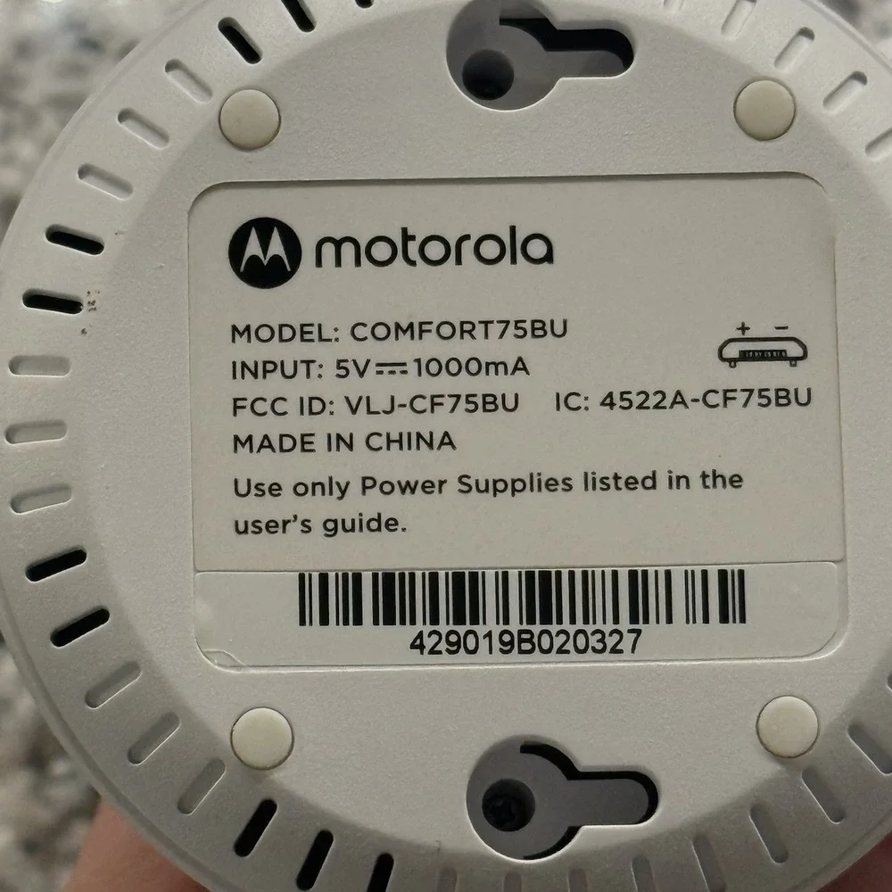 Motorola Comfort75BU 5'' Video Baby Monitor w/ Power Cable WORKS TESTED